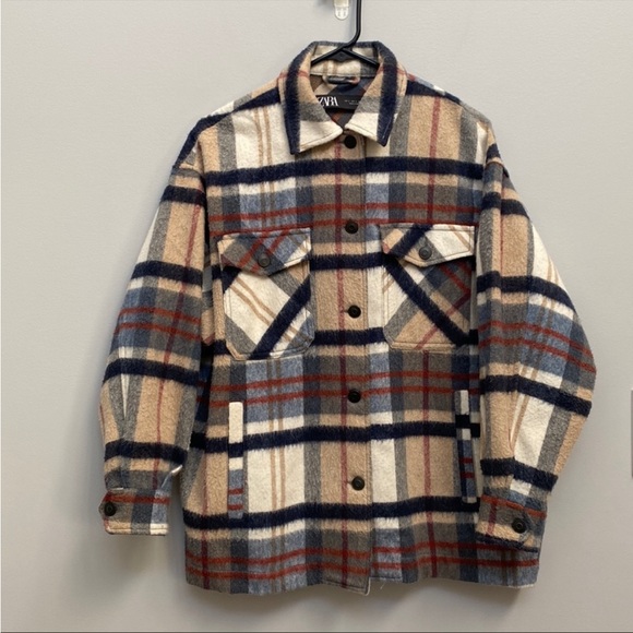 *SOLD* ZARA plaid overshirt - Picture 2 of 3
